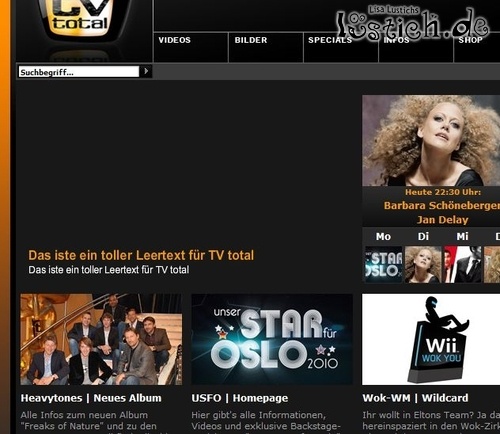 TV Total Website inhaltslos