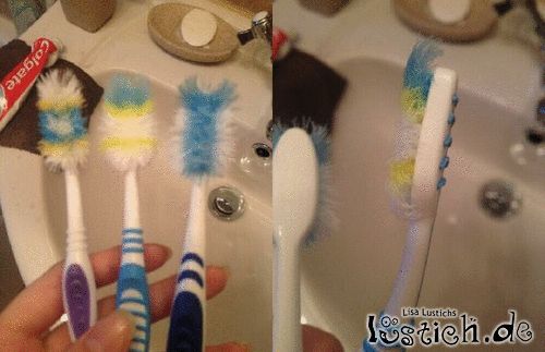 Gebrauchte Zahnbürsten